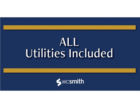 all utilities included logo on blue background